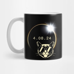 4.08.24 - eclipse 2024 cat funny Mug